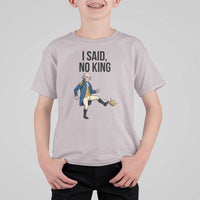 George Washington Kicking Crown T Shirt For Kid Funny No Kings Meme Gift - Wonder Print Shop