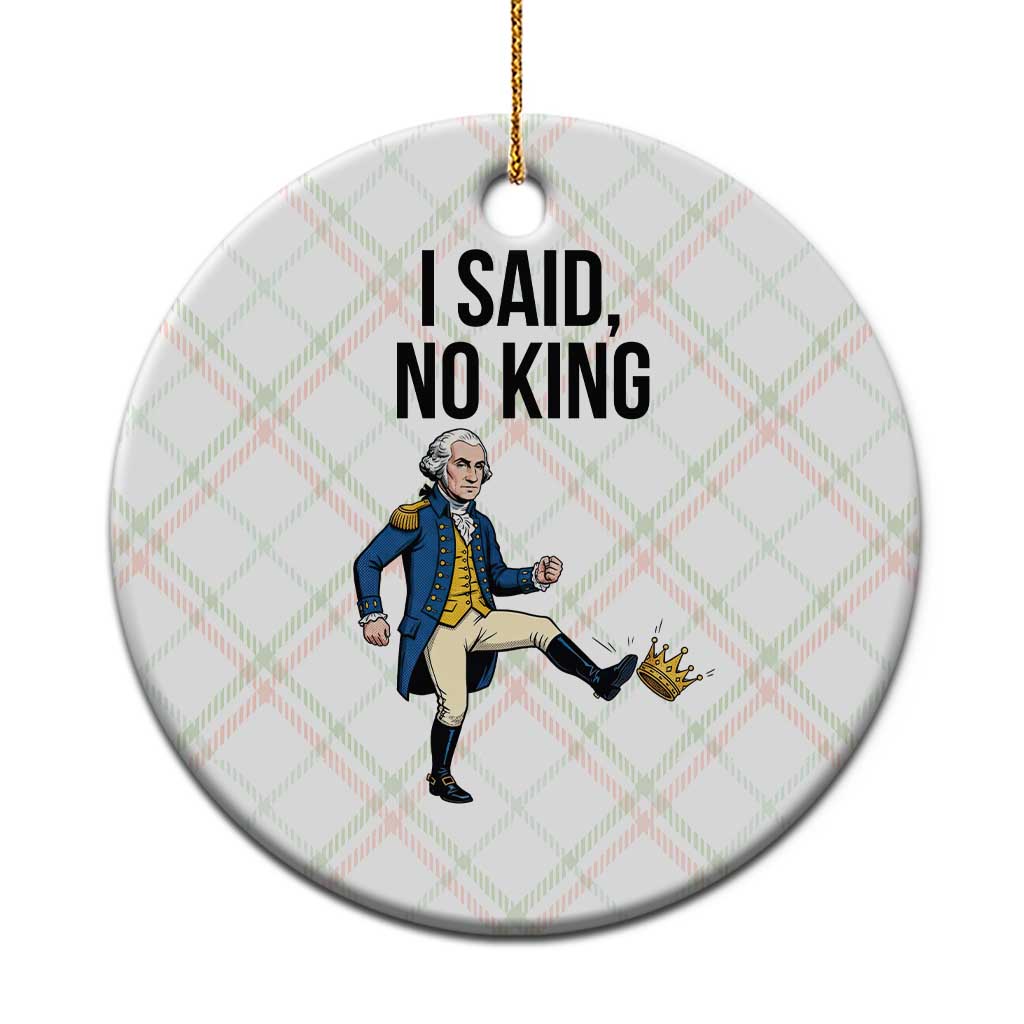 George Washington Kicking Crown Ceramic Ornament Funny No Kings Meme Gift - Wonder Print Shop