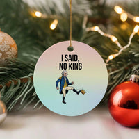 George Washington Kicking Crown Ceramic Ornament Funny No Kings Meme Gift - Wonder Print Shop