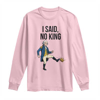 George Washington Kicking Crown Long Sleeve Shirt Funny No Kings Meme Gift - Wonder Print Shop