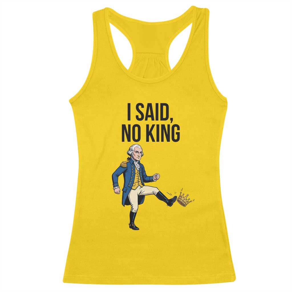 George Washington Kicking Crown Racerback Tank Top Funny No Kings Meme Gift - Wonder Print Shop