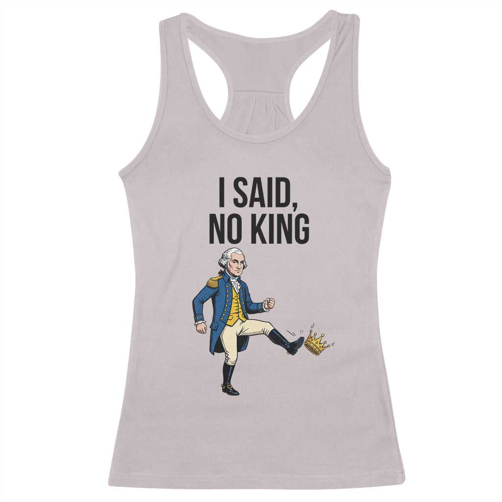 George Washington Kicking Crown Racerback Tank Top Funny No Kings Meme Gift - Wonder Print Shop
