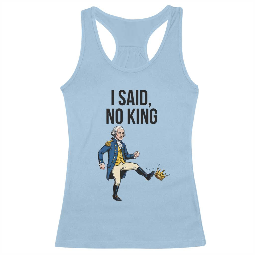 George Washington Kicking Crown Racerback Tank Top Funny No Kings Meme Gift - Wonder Print Shop