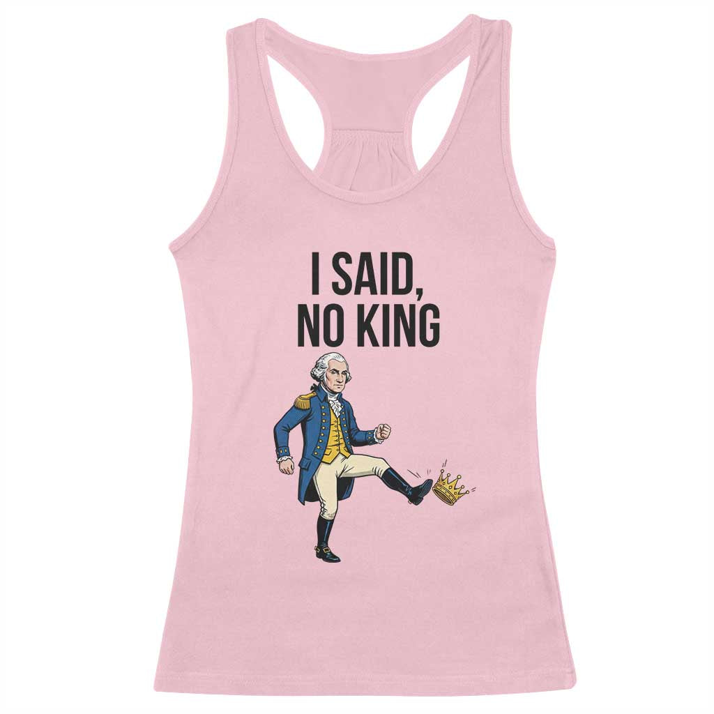 George Washington Kicking Crown Racerback Tank Top Funny No Kings Meme Gift - Wonder Print Shop