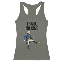 George Washington Kicking Crown Racerback Tank Top Funny No Kings Meme Gift - Wonder Print Shop