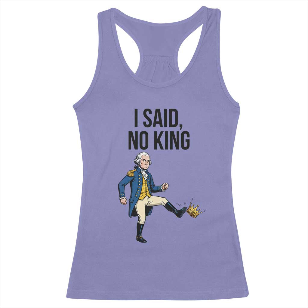 George Washington Kicking Crown Racerback Tank Top Funny No Kings Meme Gift - Wonder Print Shop