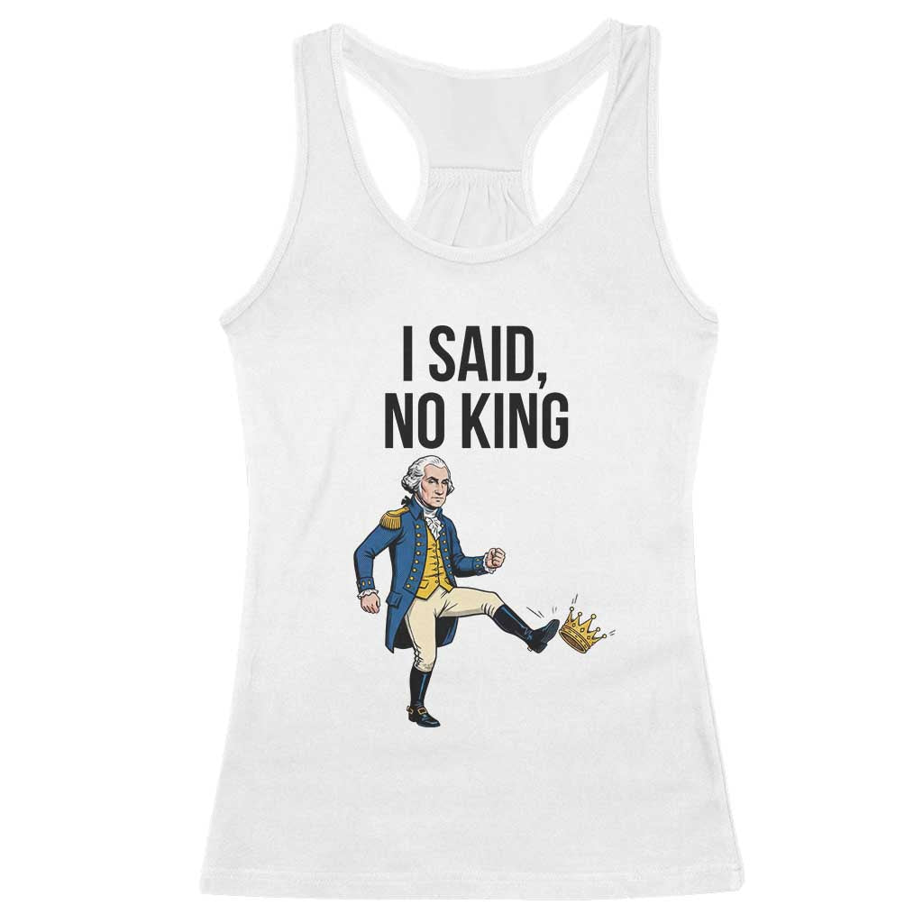 George Washington Kicking Crown Racerback Tank Top Funny No Kings Meme Gift - Wonder Print Shop