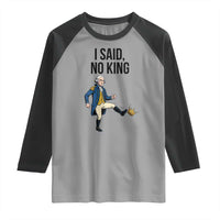 George Washington Kicking Crown Raglan Shirt Funny No Kings Meme Gift - Wonder Print Shop