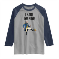 George Washington Kicking Crown Raglan Shirt Funny No Kings Meme Gift - Wonder Print Shop