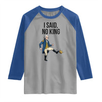 George Washington Kicking Crown Raglan Shirt Funny No Kings Meme Gift - Wonder Print Shop