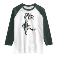 George Washington Kicking Crown Raglan Shirt Funny No Kings Meme Gift - Wonder Print Shop