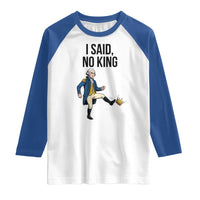 George Washington Kicking Crown Raglan Shirt Funny No Kings Meme Gift - Wonder Print Shop