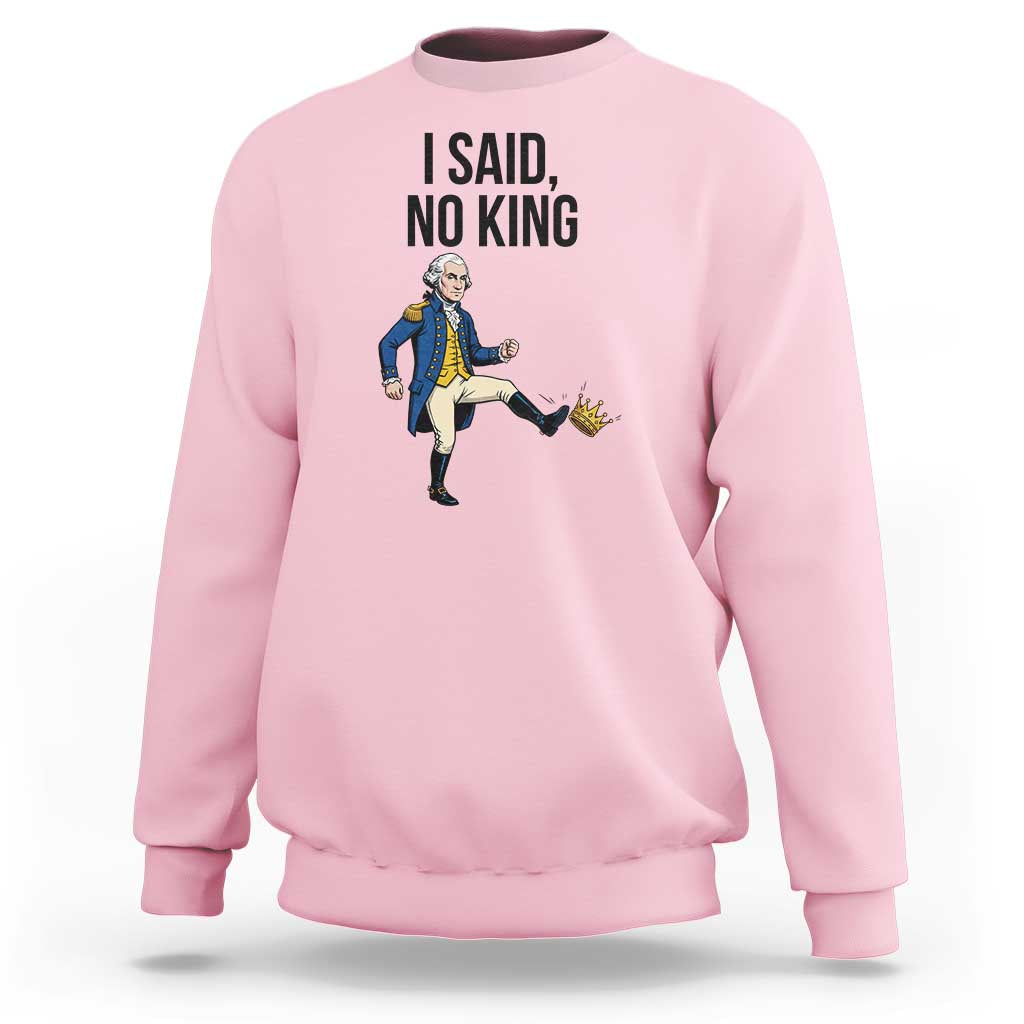 George Washington Kicking Crown Sweatshirt Funny No Kings Meme Gift - Wonder Print Shop