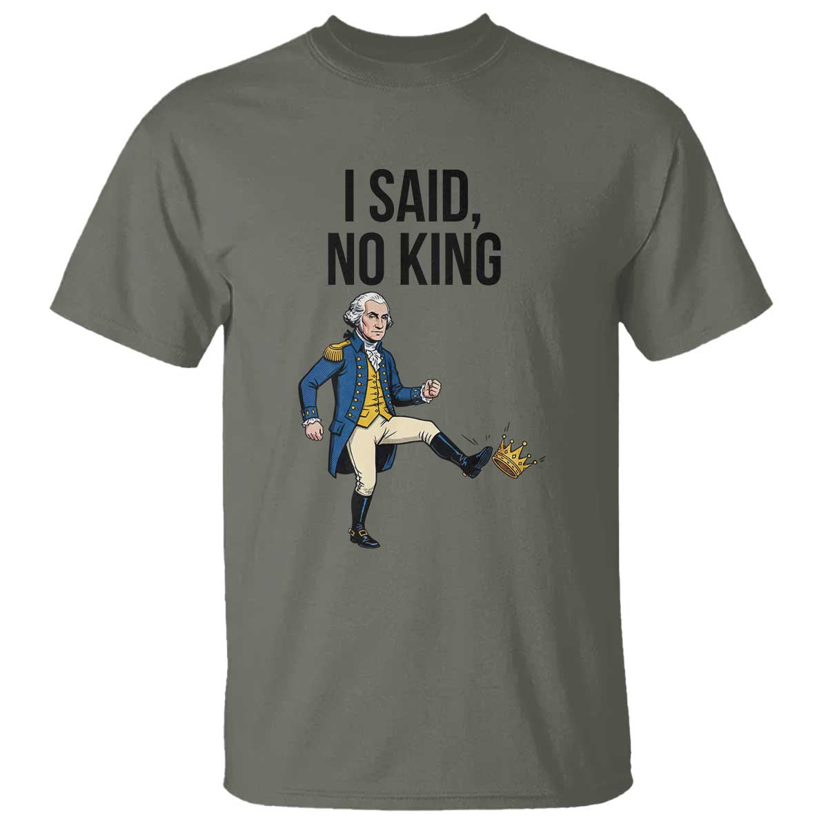 George Washington Kicking Crown T Shirt Funny No Kings Meme Gift - Wonder Print Shop