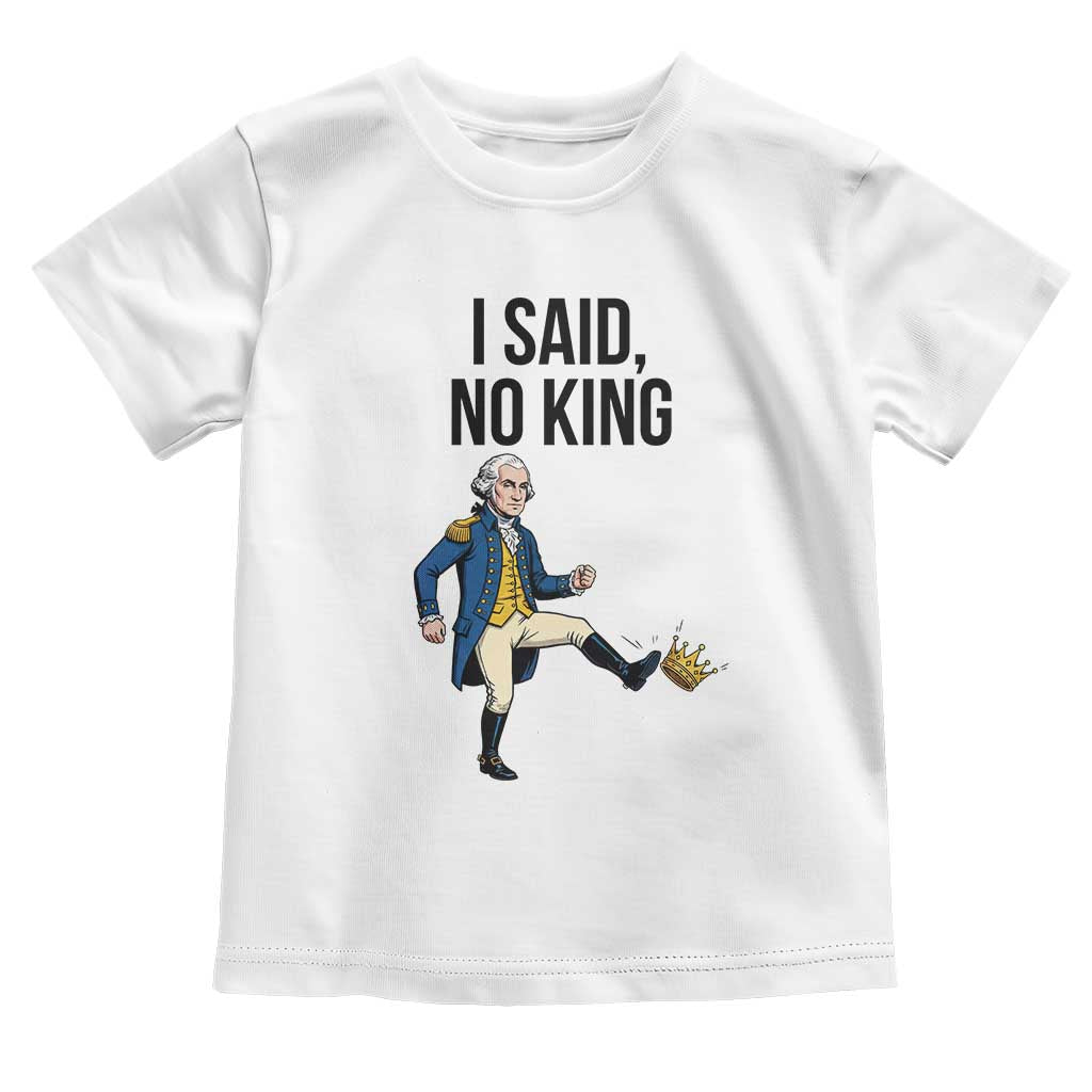 George Washington Kicking Crown Toddler T Shirt Funny No Kings Meme Gift - Wonder Print Shop