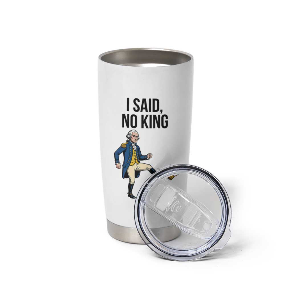 George Washington Kicking Crown Tumbler Cup Funny No Kings Meme Gift - Wonder Print Shop
