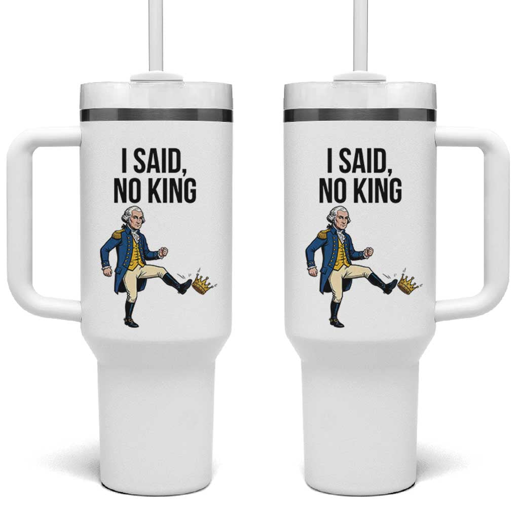 George Washington Kicking Crown Tumbler With Handle Funny No Kings Meme Gift - Wonder Print Shop