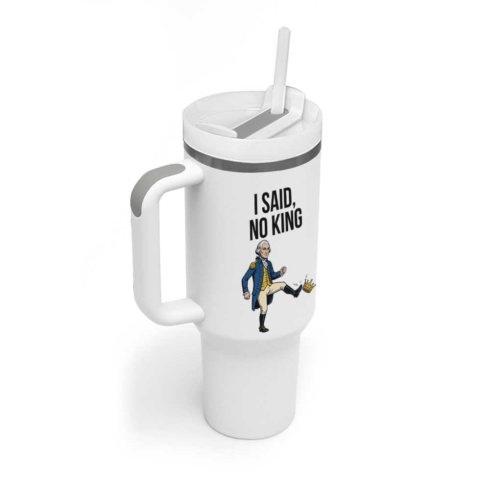 George Washington Kicking Crown Tumbler With Handle Funny No Kings Meme Gift - Wonder Print Shop