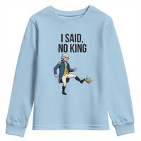 George Washington Kicking Crown Youth Sweatshirt Funny No Kings Meme Gift - Wonder Print Shop