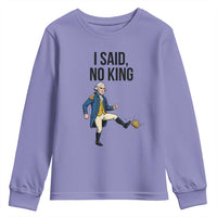 George Washington Kicking Crown Youth Sweatshirt Funny No Kings Meme Gift - Wonder Print Shop