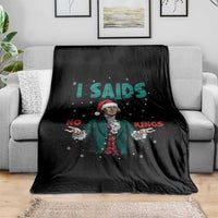Funny George Washington I Said No Kings Throw Blanket Christmas Patriotic Gift - Wonder Print Shop