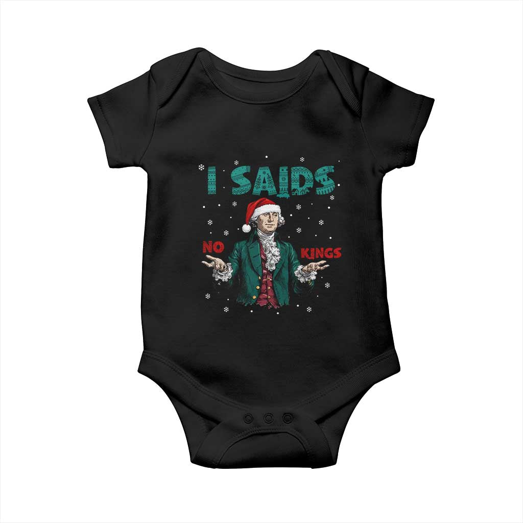 Funny George Washington I Said No Kings Baby Onesie Christmas Patriotic Gift - Wonder Print Shop