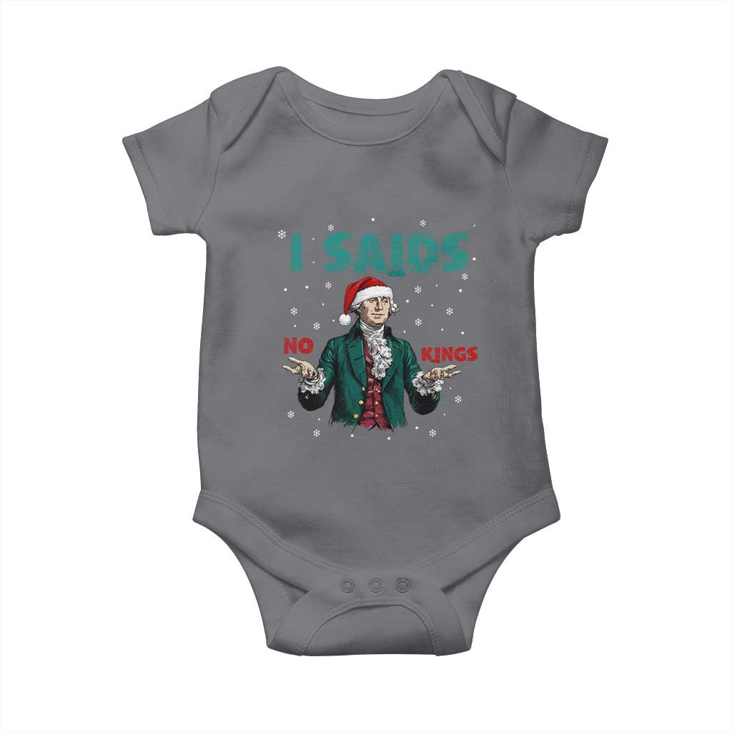Funny George Washington I Said No Kings Baby Onesie Christmas Patriotic Gift - Wonder Print Shop