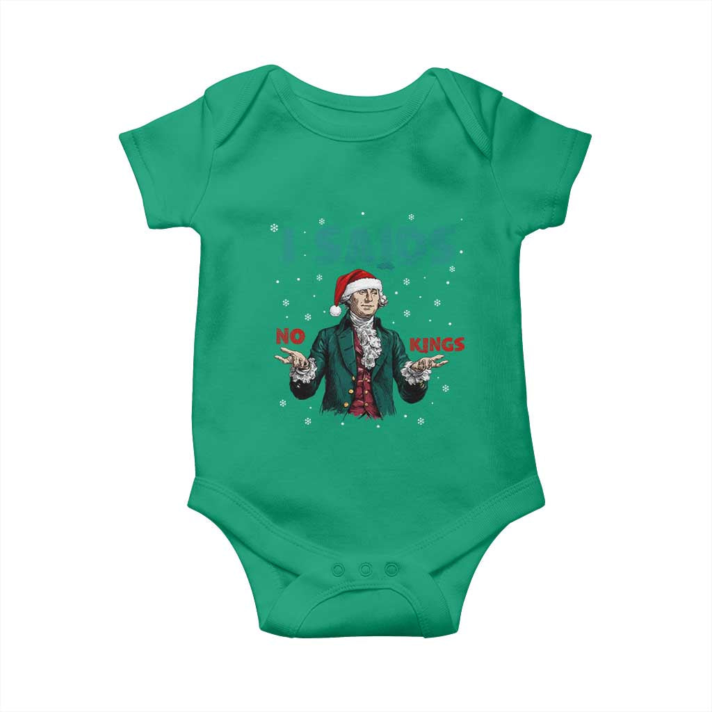 Funny George Washington I Said No Kings Baby Onesie Christmas Patriotic Gift - Wonder Print Shop
