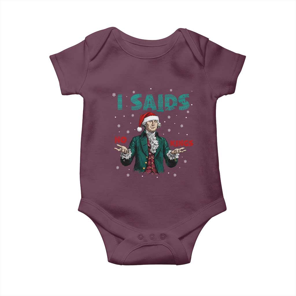 Funny George Washington I Said No Kings Baby Onesie Christmas Patriotic Gift - Wonder Print Shop
