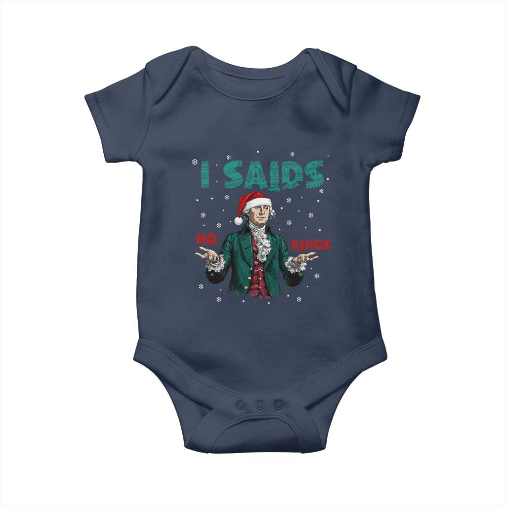 Funny George Washington I Said No Kings Baby Onesie Christmas Patriotic Gift - Wonder Print Shop