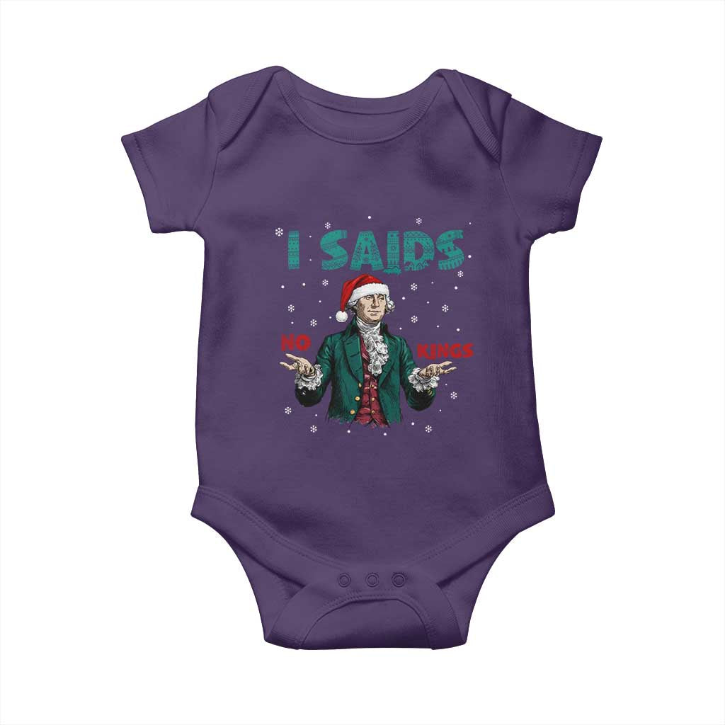 Funny George Washington I Said No Kings Baby Onesie Christmas Patriotic Gift - Wonder Print Shop