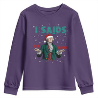 Funny George Washington I Said No Kings Youth Sweatshirt Christmas Patriotic Gift - Wonder Print Shop