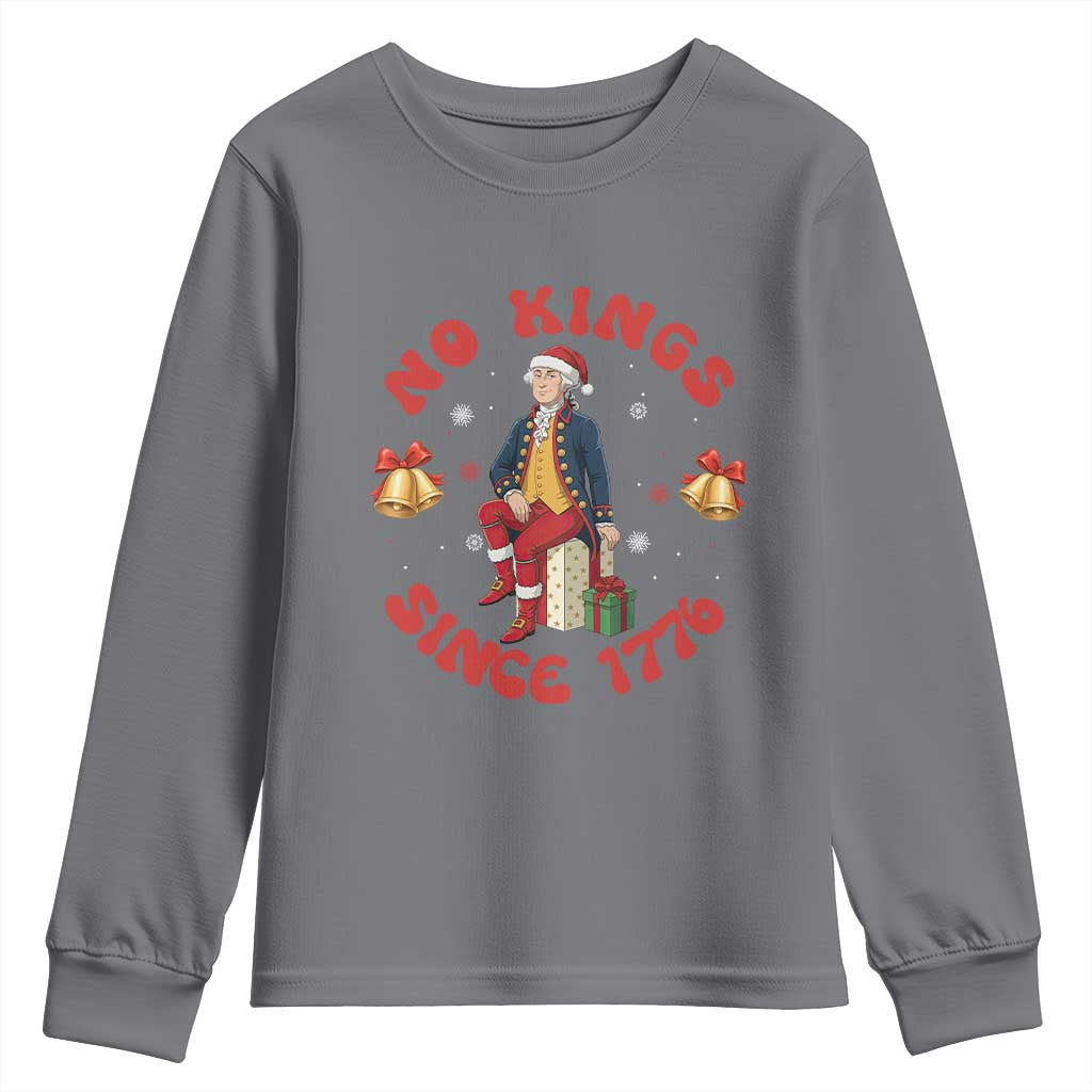George Washington No Kings Since 1776 Youth Sweatshirt Christmas Gift Idea - Wonder Print Shop