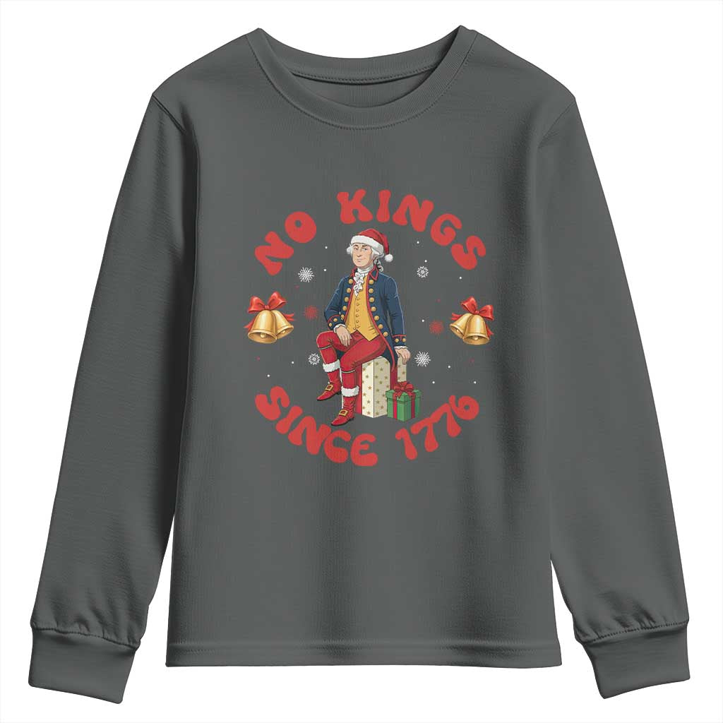 George Washington No Kings Since 1776 Youth Sweatshirt Christmas Gift Idea - Wonder Print Shop