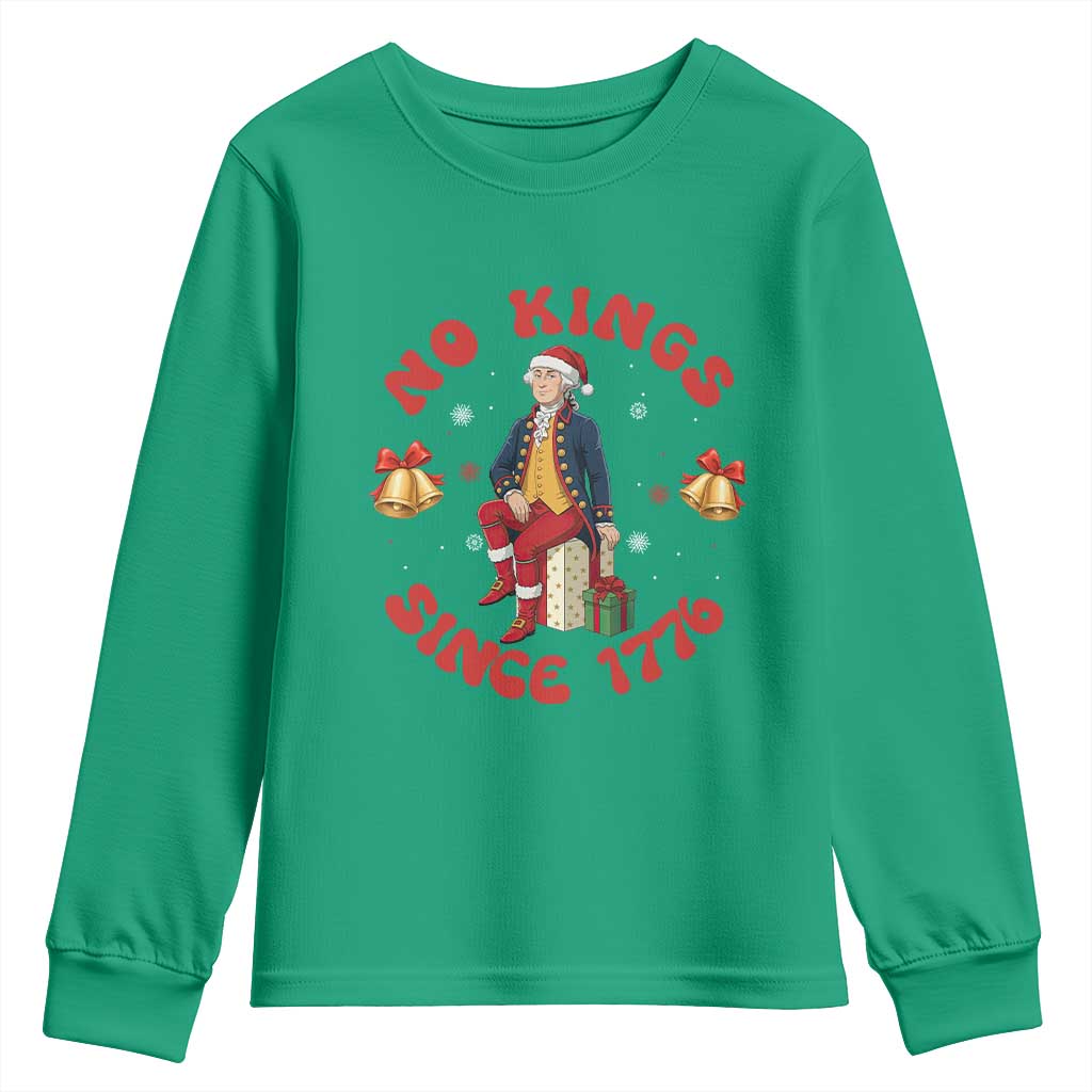 George Washington No Kings Since 1776 Youth Sweatshirt Christmas Gift Idea - Wonder Print Shop