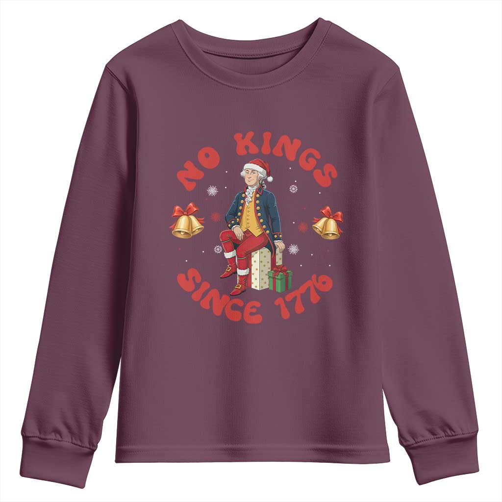 George Washington No Kings Since 1776 Youth Sweatshirt Christmas Gift Idea - Wonder Print Shop