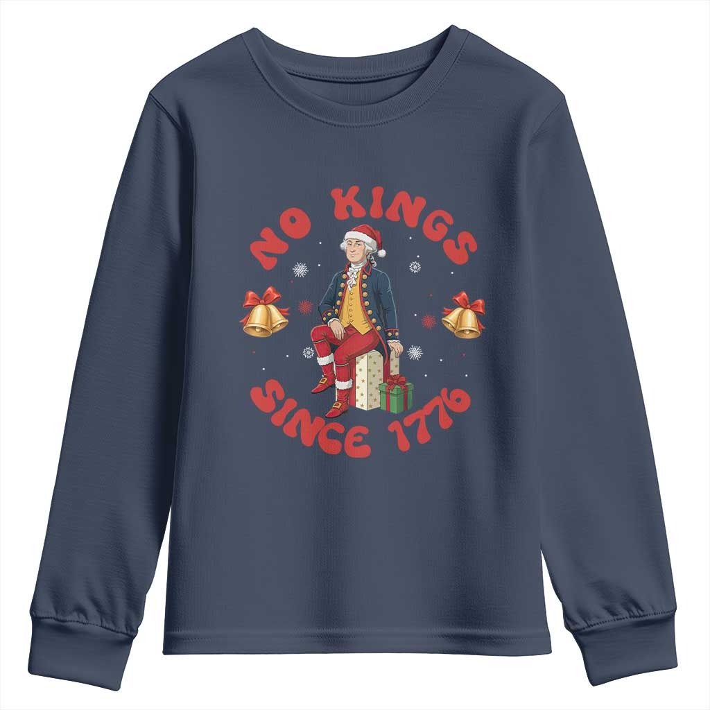 George Washington No Kings Since 1776 Youth Sweatshirt Christmas Gift Idea - Wonder Print Shop