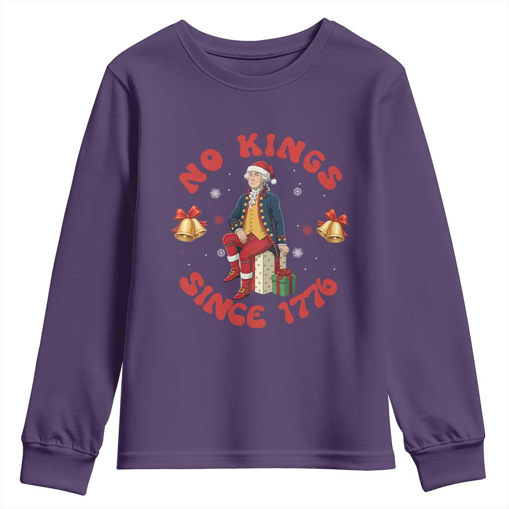 George Washington No Kings Since 1776 Youth Sweatshirt Christmas Gift Idea - Wonder Print Shop
