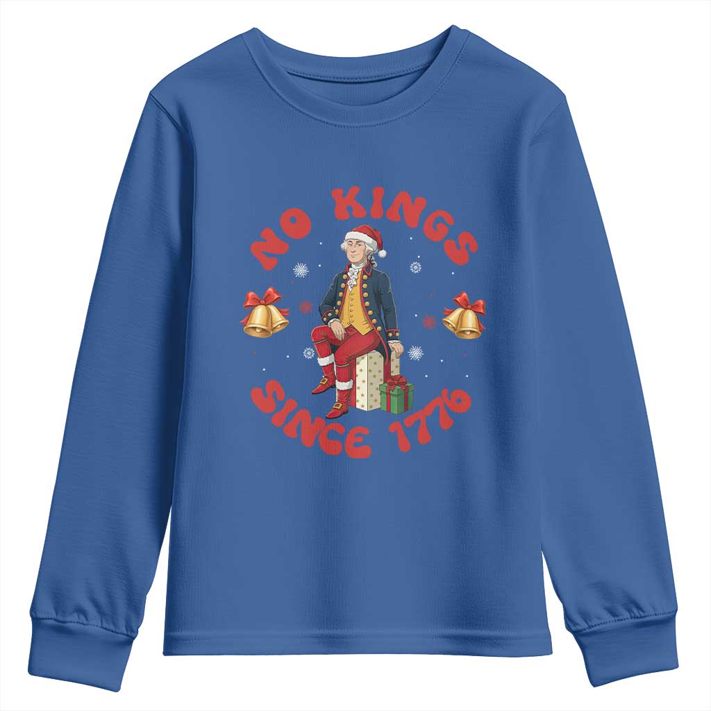 George Washington No Kings Since 1776 Youth Sweatshirt Christmas Gift Idea - Wonder Print Shop