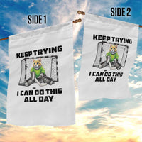 Keep Trying I Can Do This All Day Garden Flag Funny Hockey Goalie Cat Gift - Wonder Print Shop