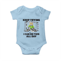 Keep Trying I Can Do This All Day Baby Onesie Funny Hockey Goalie Cat Gift - Wonder Print Shop