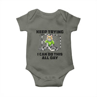 Keep Trying I Can Do This All Day Baby Onesie Funny Hockey Goalie Cat Gift - Wonder Print Shop