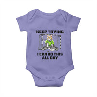 Keep Trying I Can Do This All Day Baby Onesie Funny Hockey Goalie Cat Gift - Wonder Print Shop