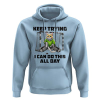 Keep Trying I Can Do This All Day Hoodie Funny Hockey Goalie Cat Gift - Wonder Print Shop