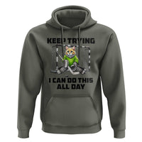 Keep Trying I Can Do This All Day Hoodie Funny Hockey Goalie Cat Gift - Wonder Print Shop
