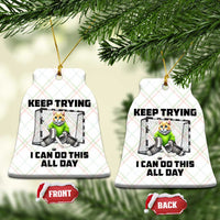 Keep Trying I Can Do This All Day Ceramic Ornament Funny Hockey Goalie Cat Gift - Wonder Print Shop