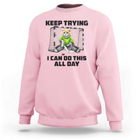 Keep Trying I Can Do This All Day Sweatshirt Funny Hockey Goalie Cat Gift - Wonder Print Shop