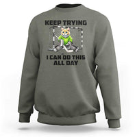 Keep Trying I Can Do This All Day Sweatshirt Funny Hockey Goalie Cat Gift - Wonder Print Shop