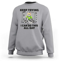 Keep Trying I Can Do This All Day Sweatshirt Funny Hockey Goalie Cat Gift - Wonder Print Shop