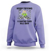 Keep Trying I Can Do This All Day Sweatshirt Funny Hockey Goalie Cat Gift - Wonder Print Shop